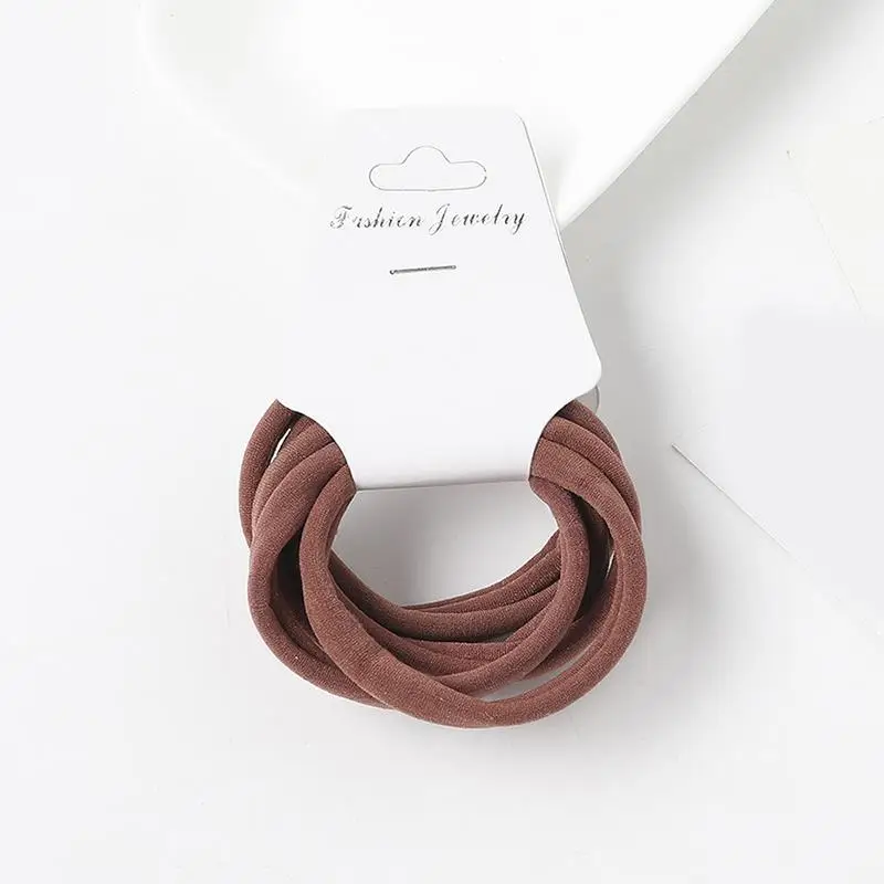 hair accessories for brides 6 PCS Solid Color Basic Elastic Hair Bands For Girls Pink Tie Gum Scrunchie Ring Rubber Bands 2021 Hair Accessories Set head scarf bandana