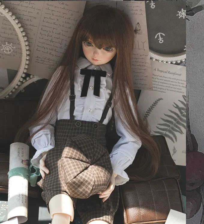 Новинка, 5 шт., Одежда для куклы bjd, для 1/3, 1/4, 1/6, английский клетчатый пояс, штаны, костюм, 2 цвета, модная Кукла bjd, аксессуары