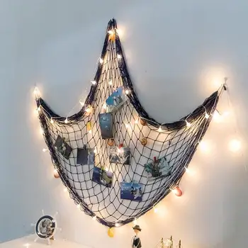 

Seashell Cards Photo Frames Display Artwork Hanging Wall Collage Home Ornament Decoration Bedroom Fishing Net DIY Organizer