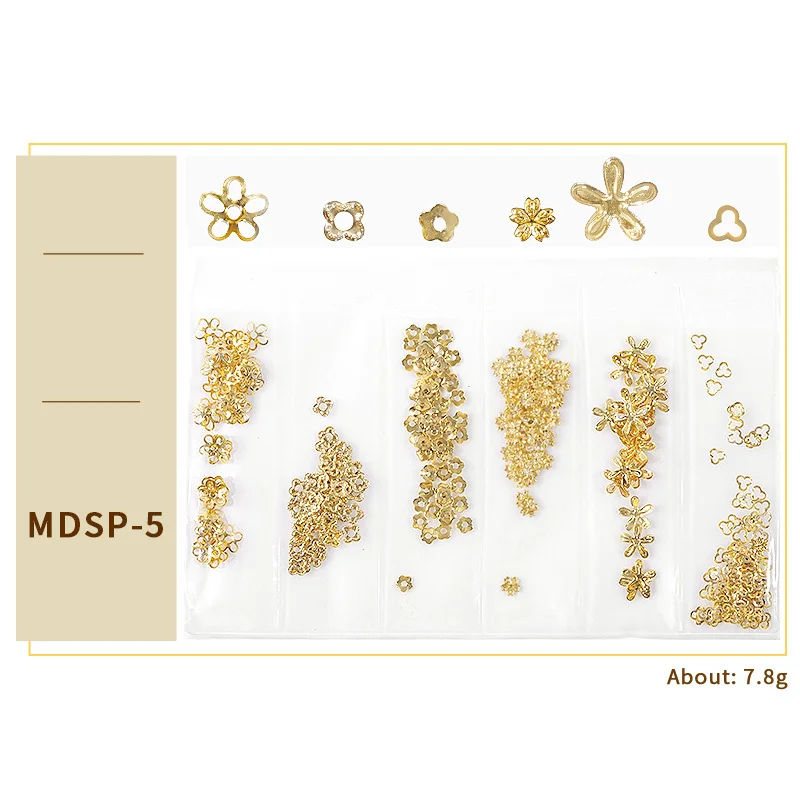 MDSP-5 1 упаковка, смешанные металлические заклепки, 3d-украшения для ногтей, шарм, многослойные легированные ломтики, шпильки, ювелирные аксессуары для самостоятельного маникюра - Цвет: MDSP-5