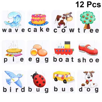 

1 Set Kids English Word Puzzle Preschool Early Learning Letter Recognition Puzzle Intelligence Education Set