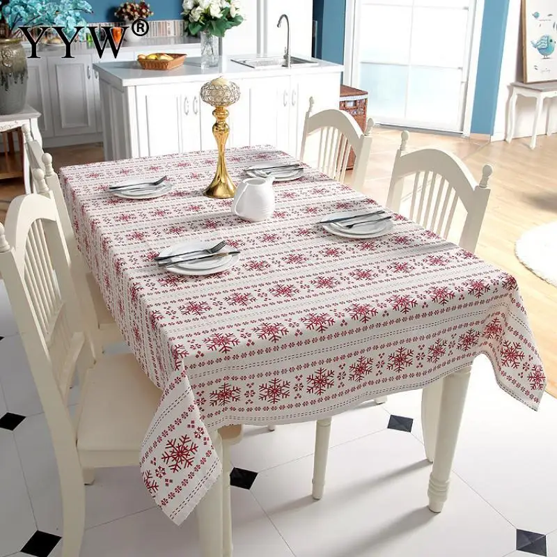 

Europe Table Cloth Snowflake Christmas Tablecloth Rectangular Tablecloths In Fabric Dining Table Cover Obrus For Home Party