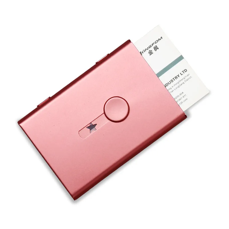 

Metal Portable Hand Push Business Card Box Business Card Holder Anode Alumina Box Ultra-Thin Dull Polish Light Business Card Box
