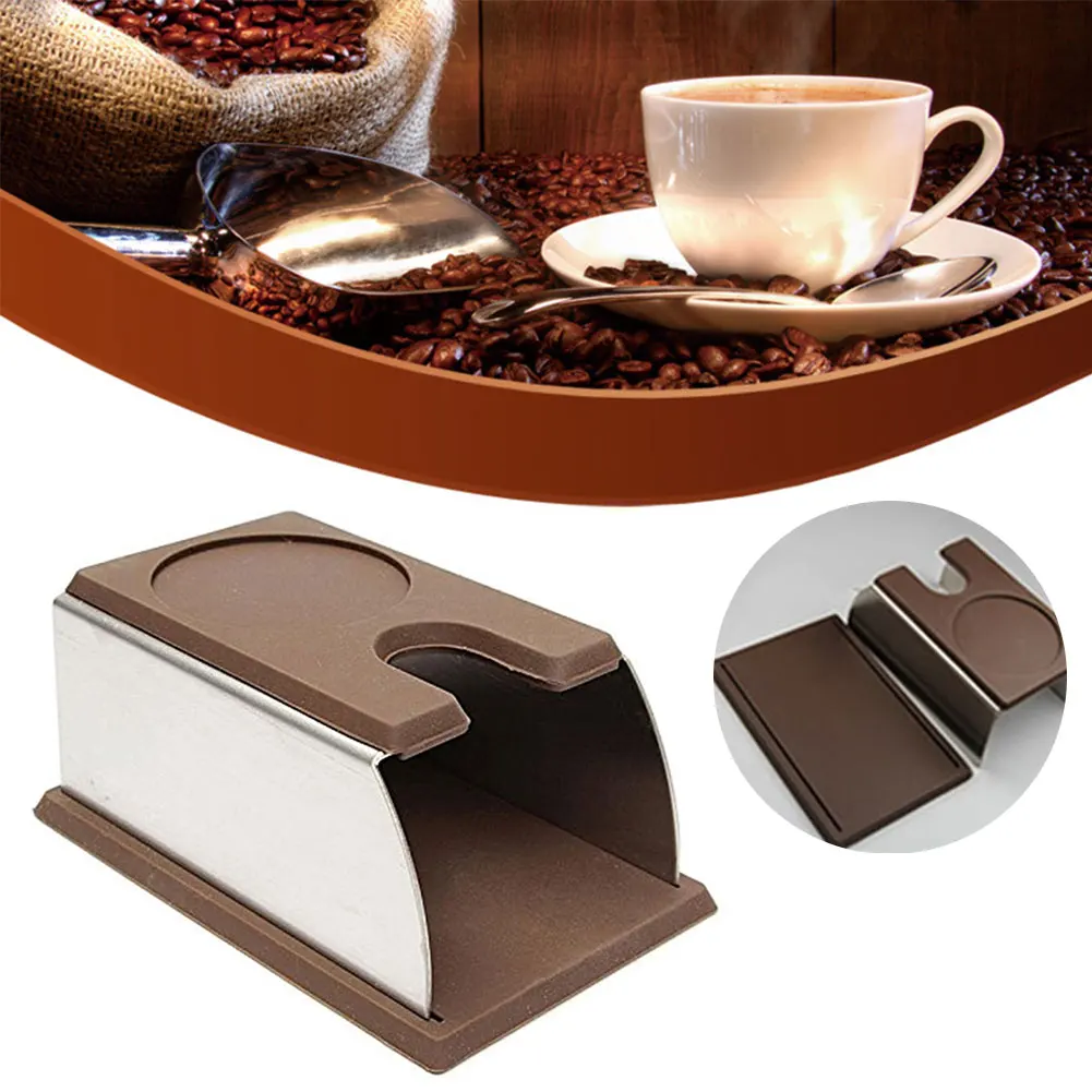 Sturdy Stainless Steel Silicone Coffee Tamper Stand Barista Tool Tamping Holder Rack Shelf Coffee Machine Tool New