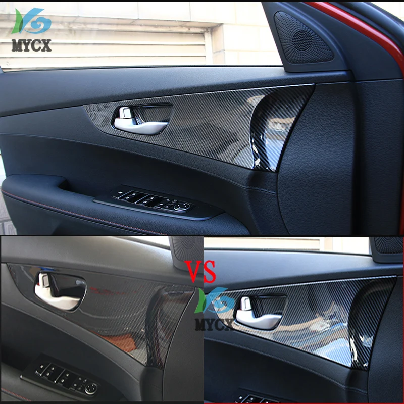 Для Kia Cerato Фирменная Новинка K3 углеродное волокно внутренняя дверная ручка чаша крышка отделка рамы литье украшения
