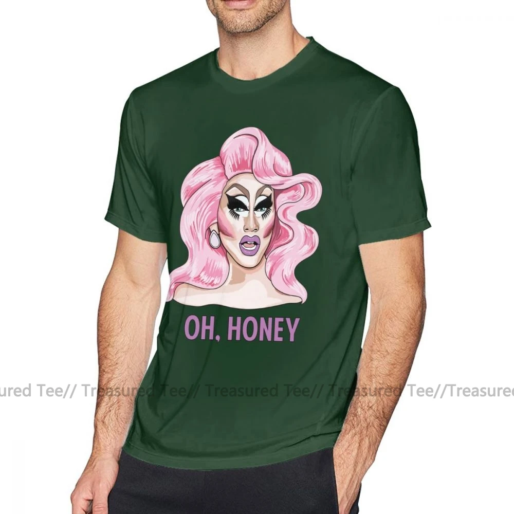 Rupaul футболка Trixie Футболка мужская графическая футболка с коротким рукавом смешная хлопковая негабаритная летняя футболка - Цвет: Dark Green