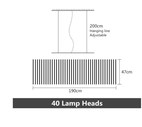 40 heads Современный светодиодный светильник-люстра в скандинавском стиле, черный/белый офисный кулон, лампы для гостиной, дома, подвесные светильники для столовой, барные светильники - Цвет абажура: 40 heads