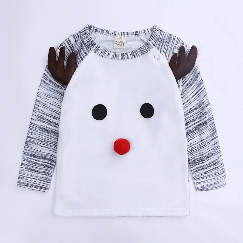 Herbabe Рождественский костюм для новорожденных Одежда для маленьких девочек пижама для маленьких мальчиков с рисунком оленя из мультфильма, комплект из 2 предметов, топы и штаны комплект одежды для младенцев