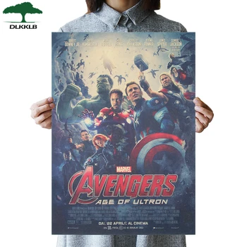 

DLKKLB Vintage Avenger 2 Movie Poster Kraft Paper Poster Bedroom Living Room Decoration Painting Super Hero Wall Sticker