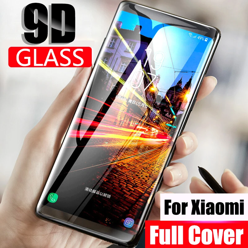 Закаленное стекло 9D с полным покрытием для Xiaomi Mi 10 Pro 9 Lite Se Защита экрана 9t 8 A3