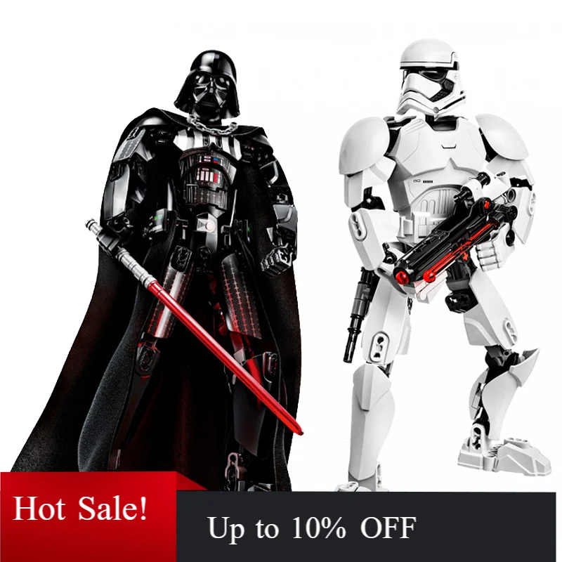 

Star Wars Toy Buildable Figure, Stormtrooper Darth Vader Kylo Ren Chewbacca Boba Jango Grievou Action Figure Toy For Kid
