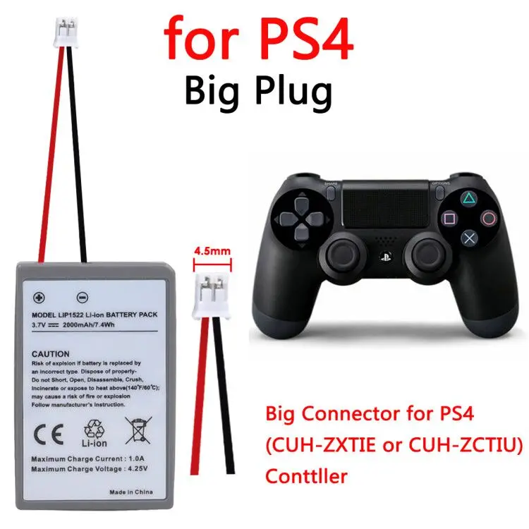 2pcs Ps4 Gamepad Lip1522 00mah Rechargeable Extended Replacement Battery For Sony Playstation Ps4 Controller Digital Batteries Aliexpress