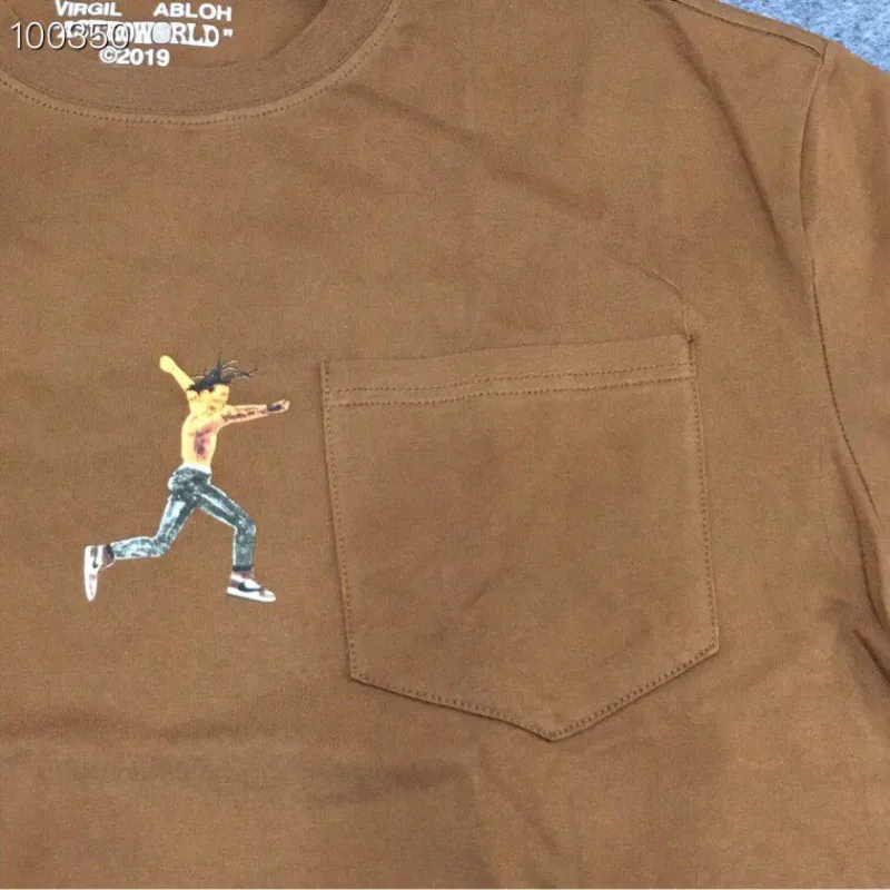 Мужская и женская футболка с изображением Трэвиса Скотта, футболки г. ASTROWORLD Tee Virgil Abloh cooperation style Tops Kanye West