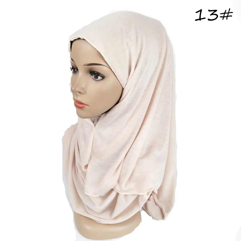 Джерси двойной Петля мгновенный хиджаб мусульманская женская шаль хлопок медаль исламский готов носить хиджабы два отверстия легко шарфы