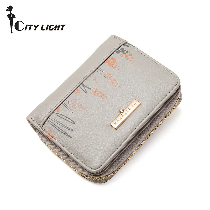 

Fashion Women Brand Short Wallet Printing Small Coin Purse Zipper Hasp Card Holder Wallets for Women Portfel Damski