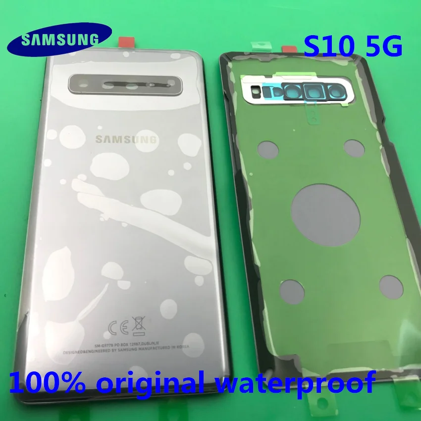 Оригинальная новая задняя крышка батареи samsung Galaxy S10 G977 G977F 5G Версия задняя дверь корпус стеклянная панель запасная часть+ Инструменты