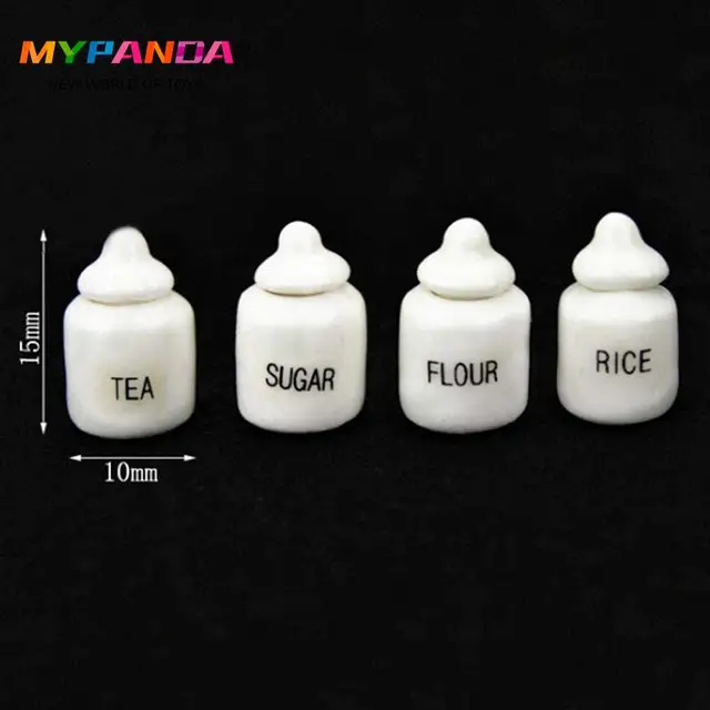 1:12 DIY Handmade Doll House Kitchen Ceramic Ornament Decora Dollhouse Miniatures Accessories Porcelain Eating Jar Set 1