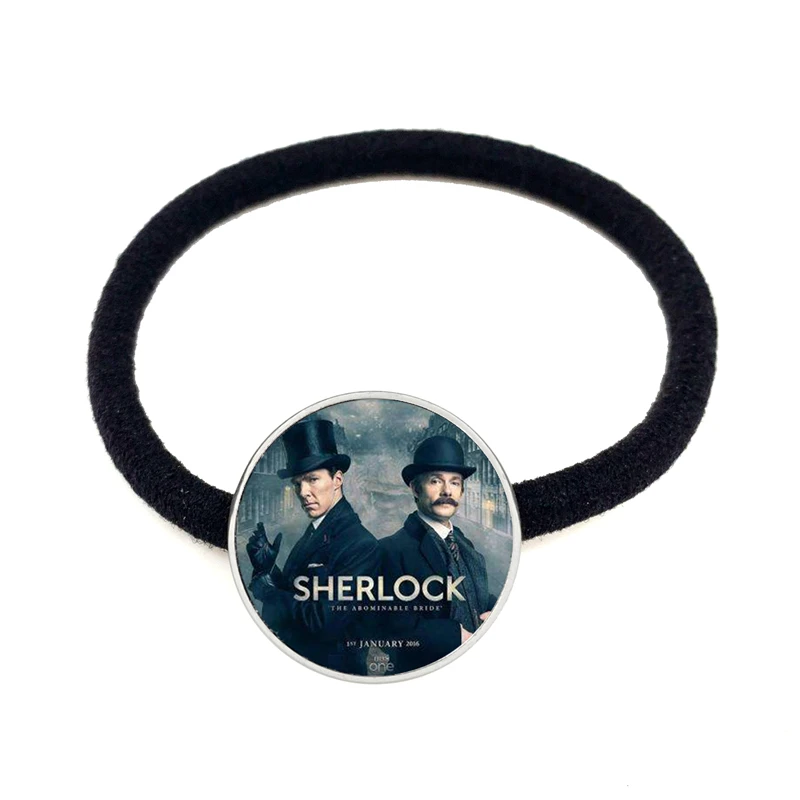 Шерлок Холмс черные повязки для волос I Am Sherlocked 20 мм Стеклянная Кабошон научная