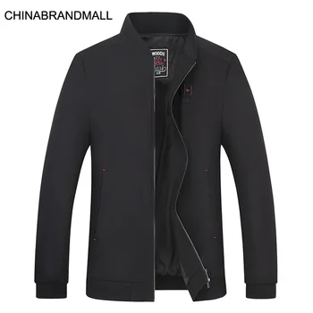 

Middle-aged And Elderly Autumn Thin Section Jacket Fat Man Plus Fat Plus Size Solid Color Baseball Collar Coat Men Leisure