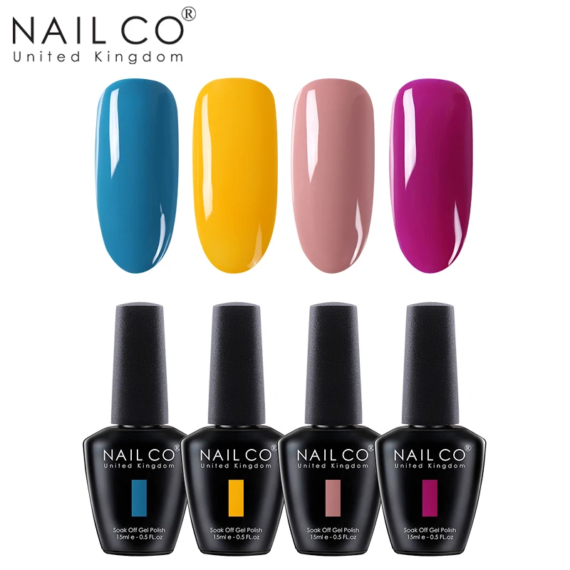 NAILCO 4 шт. 15 мл Гель-лак для ногтей DIY Nail Art Laquer светодиодный Гель-лак для ногтей Блестящий замачиваемый полуперманентный гель для подарка жены - Цвет: ZH20