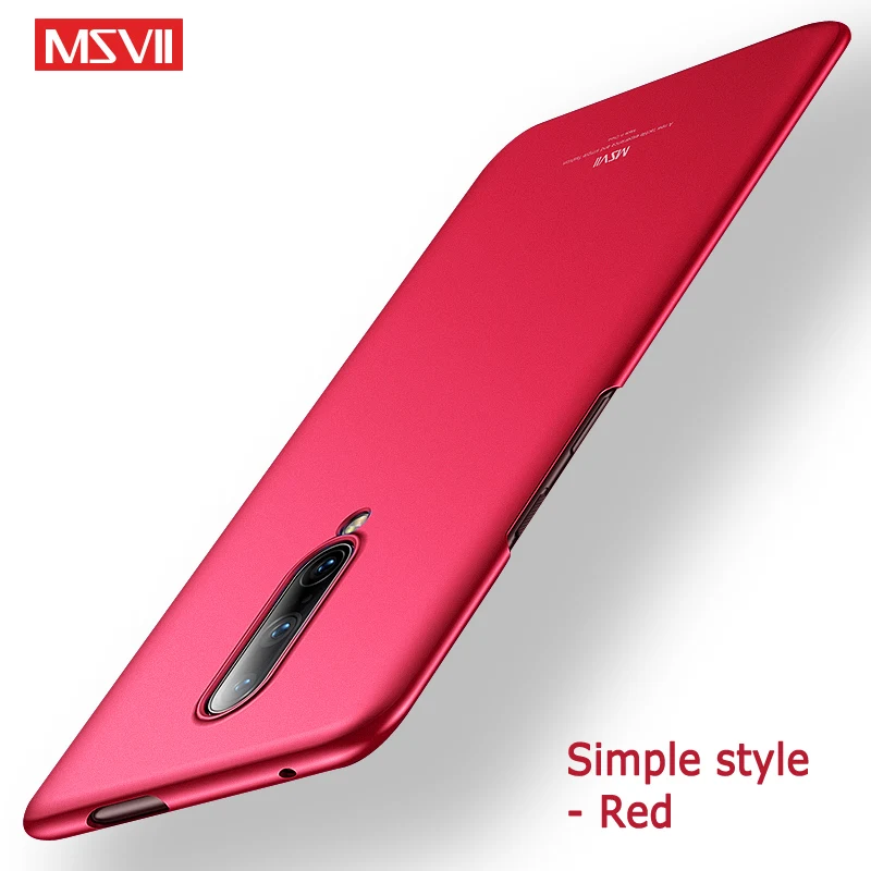 Чехол для Oneplus 7 Pro, Msvii, тонкий матовый чехол для One Plus, 7 T, 6, 6 T, чехол OnePlus7, Жесткий Чехол для OnePlus, 6 T, 7 T, Pro, чехол s - Цвет: Simple Red