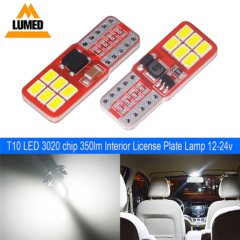 Автомобисветодиодный светодиод 100x T10 W5W Новый CANBUS 3020 лм супер яркий 11 12 15 smd