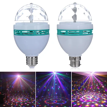 

E27 B22 3W AC85-265V Colorful Auto Rotating RGB LED Bulb Stage Light Disco DJ Party Lamp Holiday Bulb for Bar KTV Lighting