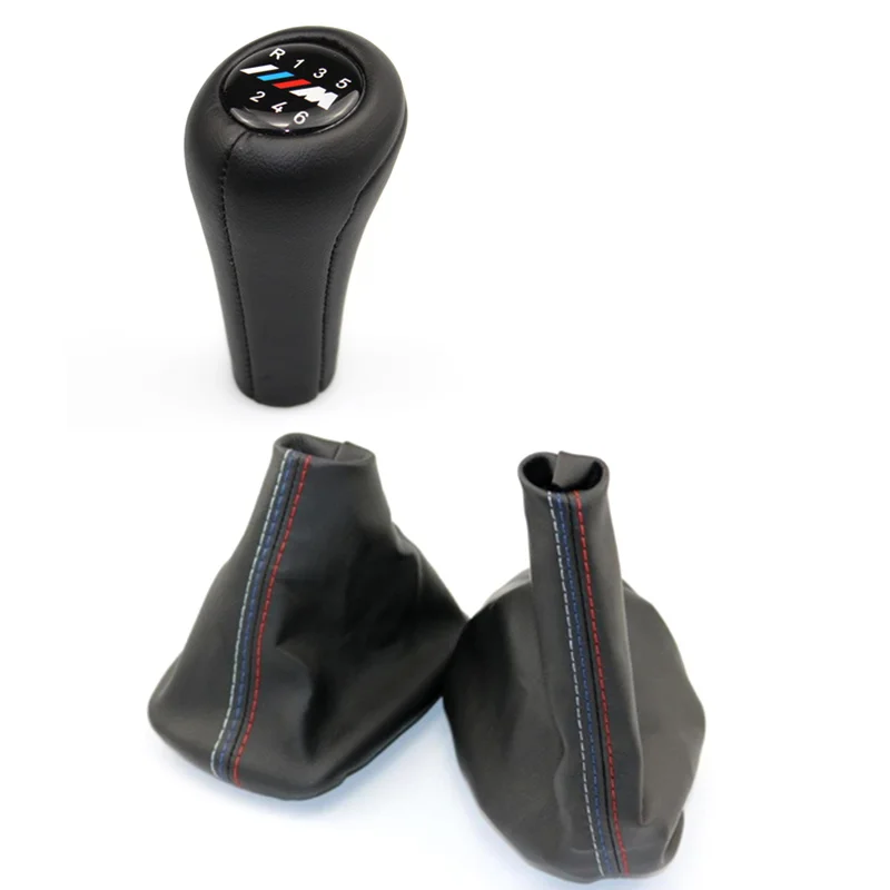 

Car Shift Gear Stick Manual Handbrake Gaiter Shift Knob Black Leather Boot Car-Styling For BMW 3 Series E30 E34 E36 E46 M3 Z3