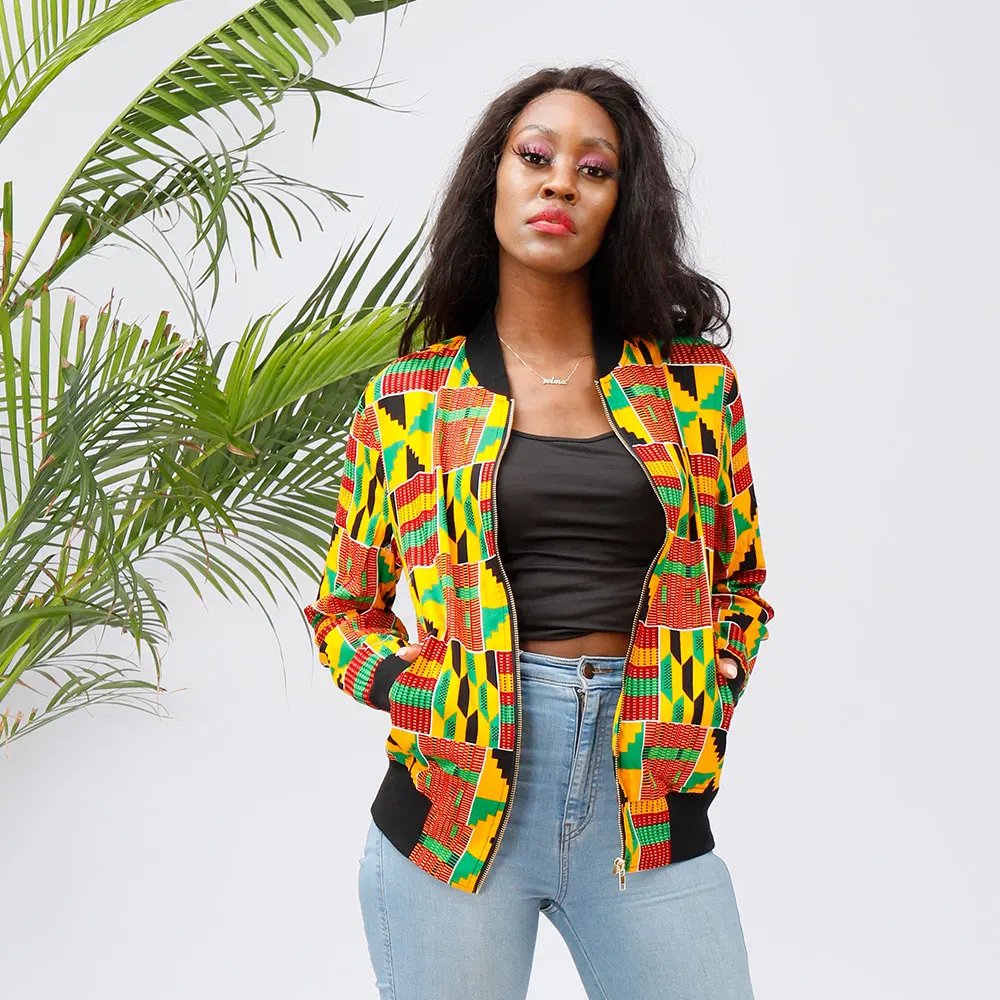 2022 African women's jacket printed Bazin long sleeve fashion African traditional dashiki women's Retro jacket