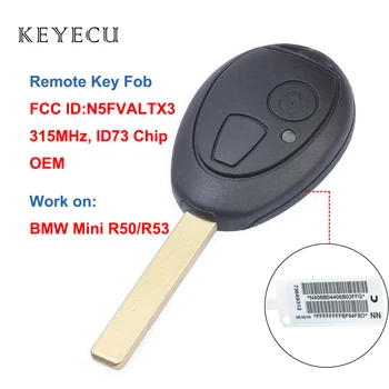 

Keyecu OEM Remote Key Fob 315MHZ PCF7931AS ID73 Chip Car Key for BMW Mini R50 / R53 with mini logo, FCC ID: N5FVALTX3