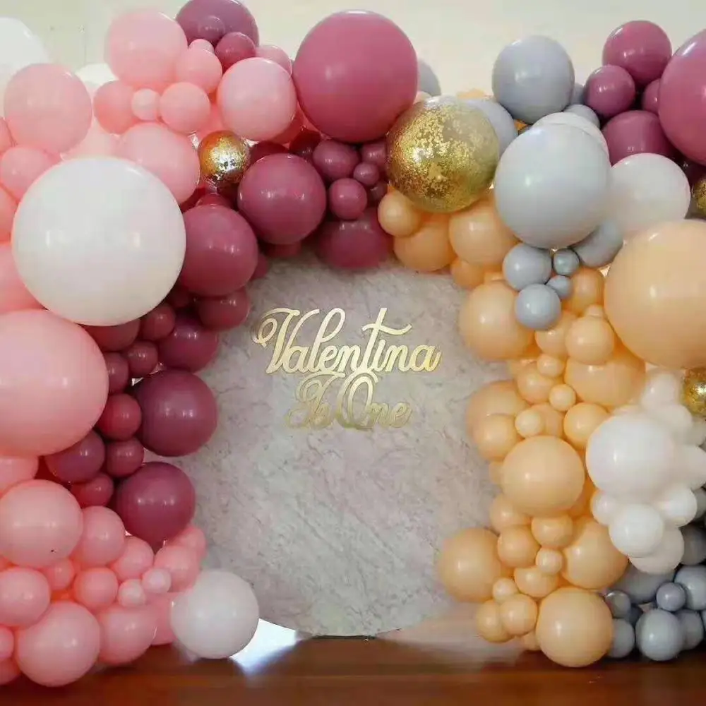 

40pcs /lot Macaron Pastel Latex Balloon Garland Kit Retro Dusty Pink Double Layer Balloons Wedding Birthday Party Decorations