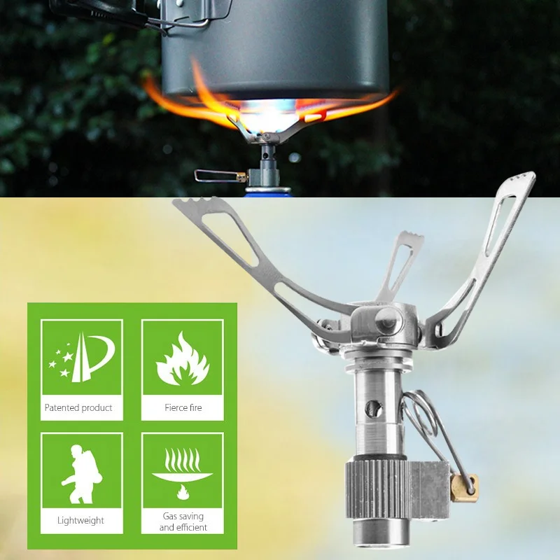 Gas Stove Convenient Durable Aluminum Alloy 2400W Outdoor Travel Survival Gas Burner Portable Barbeque Folding Cooker