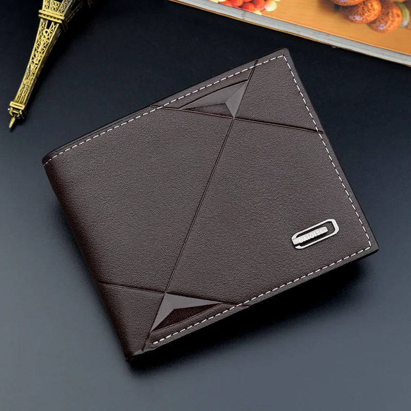 

2020 new men's wallet short multi-card fashion casual wallet male youth thin three-fold horizontal soft wallet