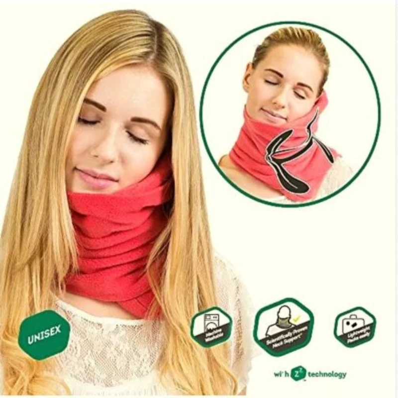 Almohada Cervical ortopédica para el dolor de cuello en forma de V y C, cojín de viaje cómodo para dormir, sin soporte inflable para el dolor de espalda