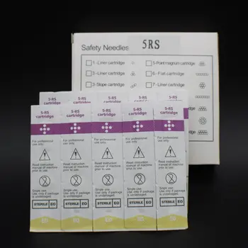 

100PCS 5RL/5RS/5SLOPE/5F/5M1 Tattoo Cartridge Needles Disposable Sterilized Tattoo Permanent Makeup Needles Tips for Eyebrow lip