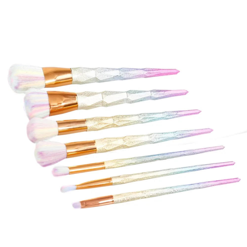 

7/10Pcs Frosted Diamond Shape Makeup Brush Set Face Foundation Powder Brushes Colorful Shining Cosmetic DD
