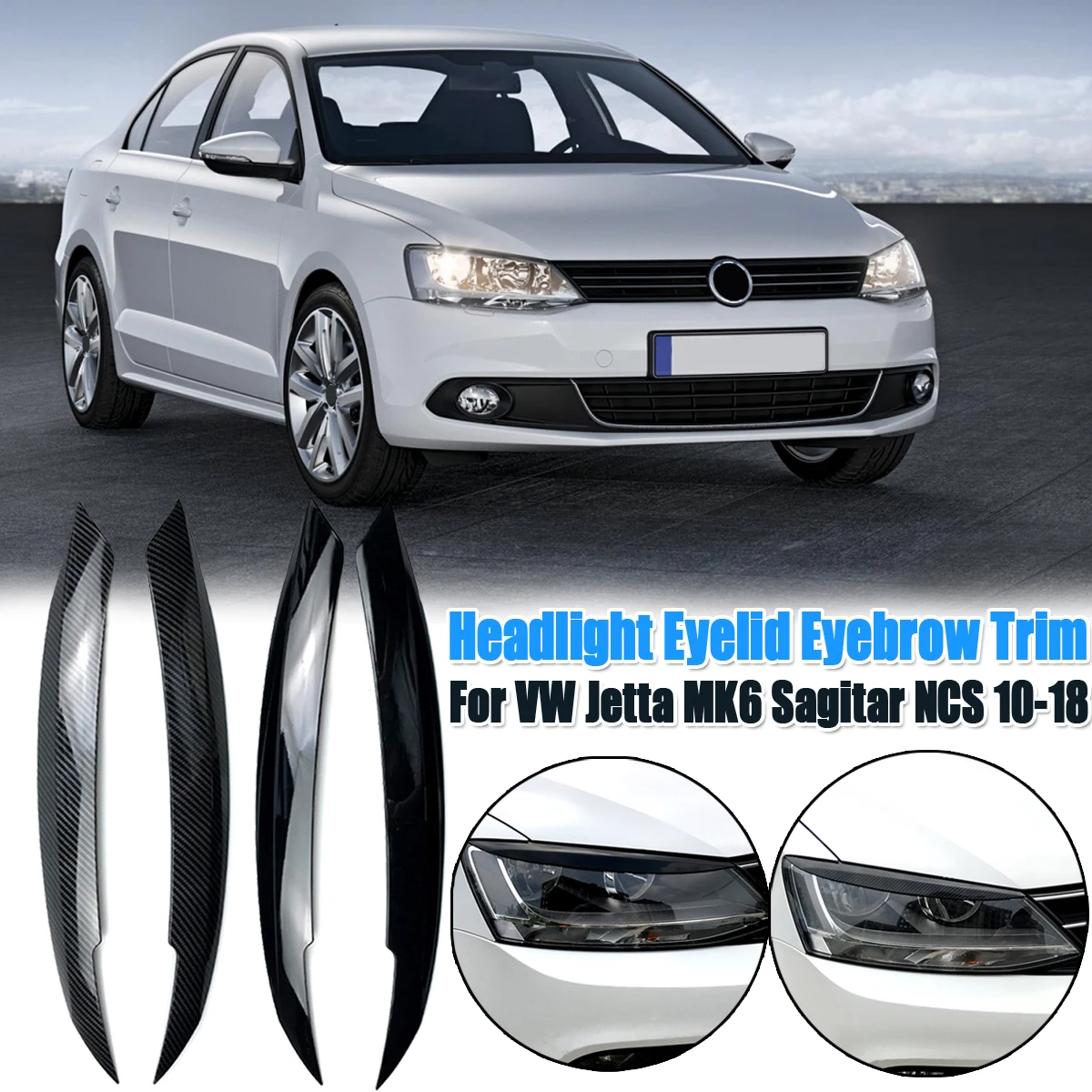 2 шт./лот накладки на фары веки для бровей из АБС пластика Volkswagen VW Jetta MK6 Sagitar NCS 2010 2011