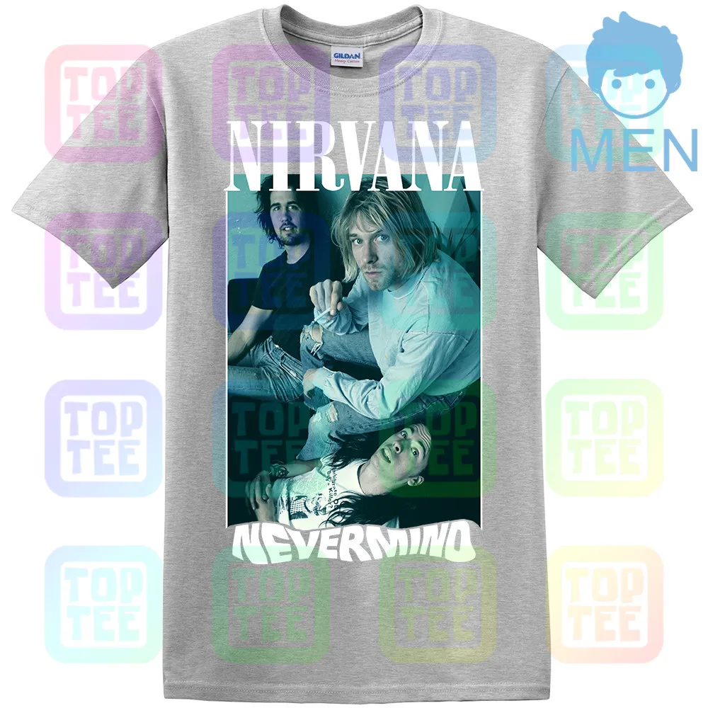 Винтаж Редкие 90 s NIRVANA NEVERMIND TOUR футболка Размеры S-2XL Репринт - Цвет: MEN-GRAY