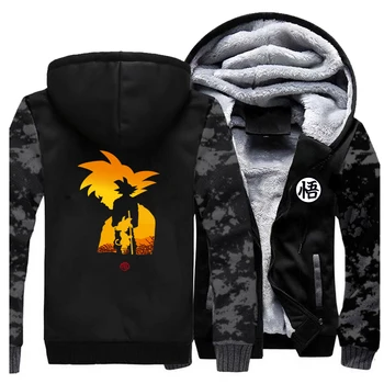 

Dragon Ball Super Saiyan New 2019 Winter Hot Sale Cartoon Sweatshirt Raglan Mens Warm Clothing Anime Funny Sportswaer Coat Thick