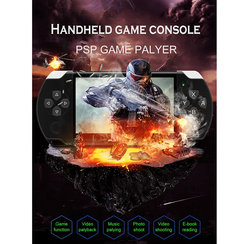 X6 4,3 psp игры дюймов портативная игровая консоль плеер 10000 игры 32 бит 8 гб поддержка для psp игры/видео/электронной книги