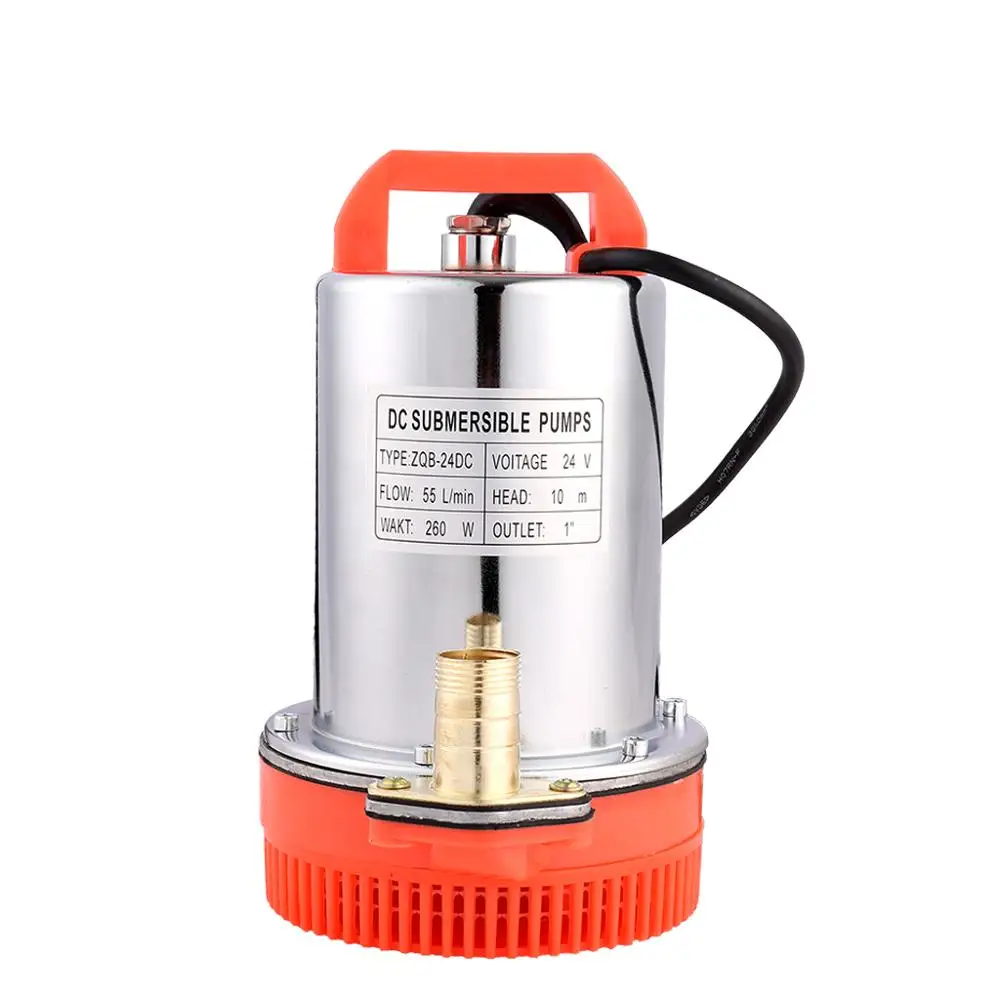 

Clearance!SHYLIYU 24V DC Water Pump 260W 1Inch Outlet 12V DC Submersible Solar Pump 130W 10m Head Flow 55L/min Small Mini Pumps