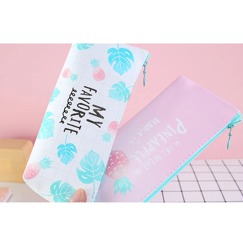 10pcs/lot 4 style Cute Fruit Fresh and simple Korean Stationery Creative Pen Bag School Offices Suppliers