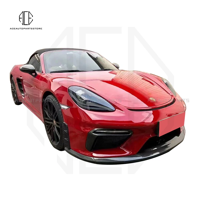 

Carbon Fiber Front bumper lip For Porsche 718 Boxster cayman GT4 Rear Spoiler Car body kit GT4 Style