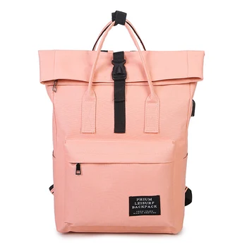 

Women Preppy Large Backpack Canvas USB Charge Backpack Male Mochila Escolar Girls Laptop Backpack School Bag For Teen Travel Bag