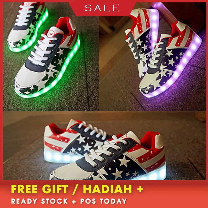 

BOUSSAC Fashion LED Light Up Sneakers Shoes Glowing Sneakers Luminous Children Kids Boys Girls Shoes Basket Femme LED Slippers