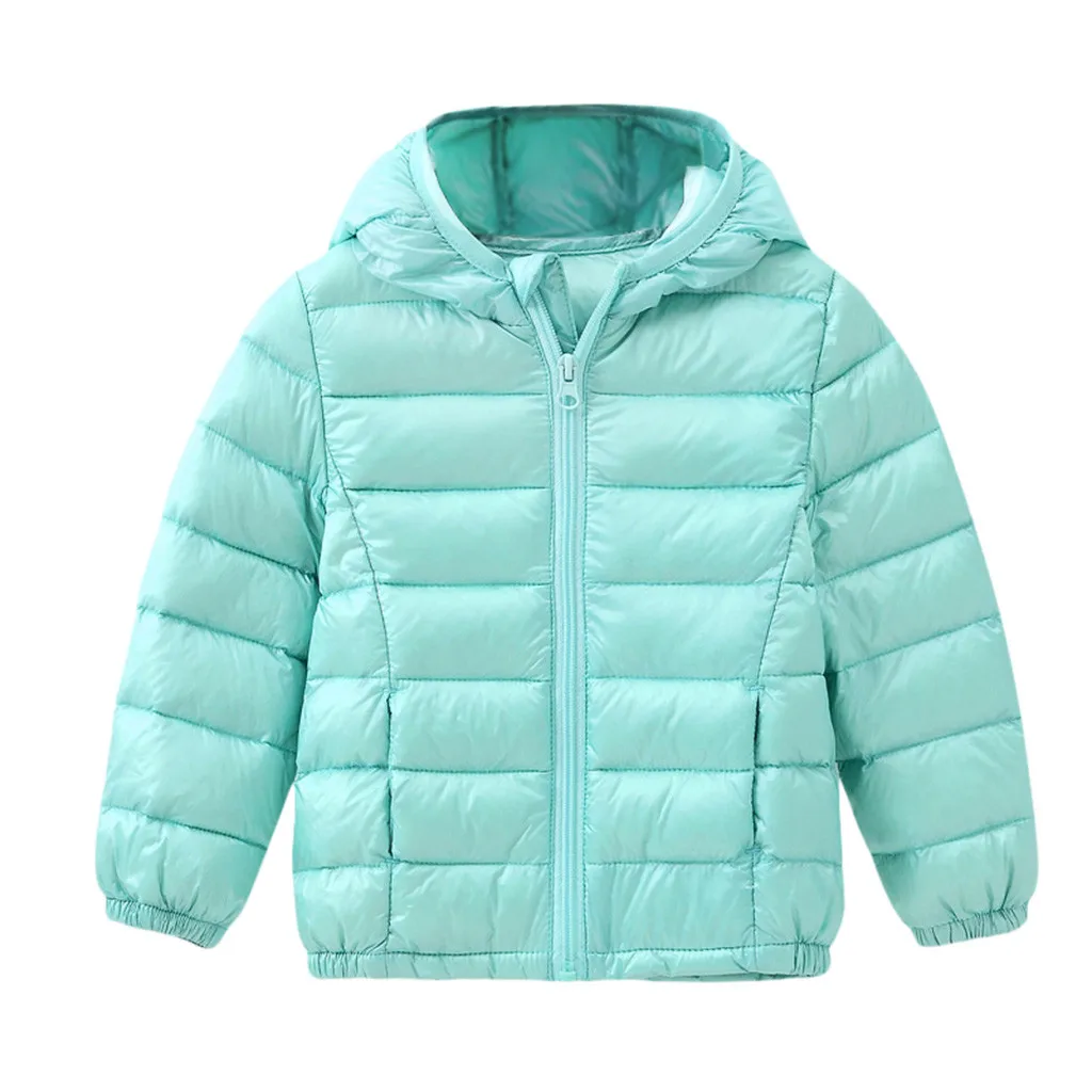 Детское пальто коллекция года, осенне-зимняя куртка для мальчиков и девочек, детская одежда верхняя одежда с капюшоном Одежда для мальчиков-подростков пальто на 3, 4, 5, 6, 7, 8 лет - Цвет: Небесно-голубой