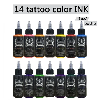 

Tattoo Artist Tattoo Ink Set 14 Colors Permanent Tattoo Pigment Kit 1 Oz(30ML)Tattoo