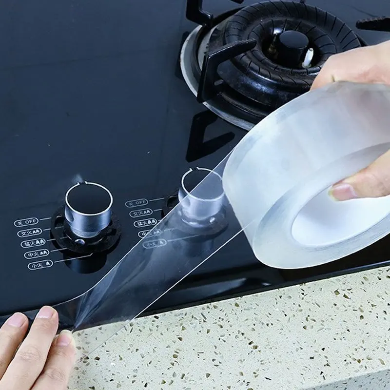 Nastro bagno cucina doccia adesivi in Silicone a prova di muffa lavello striscia di tenuta pulibile cerotto autoadesivo impermeabile 5M