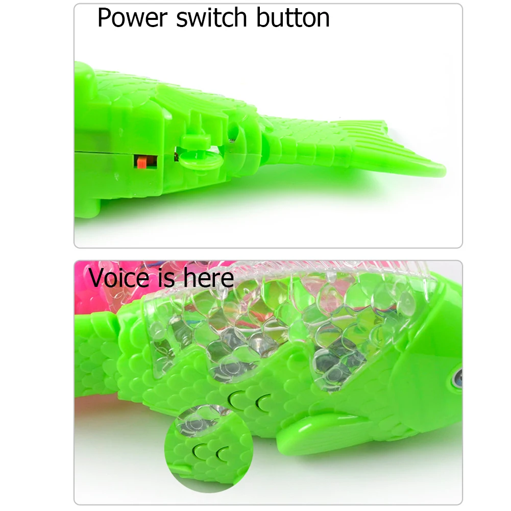 Simulation Schwimmen Elektrische Fische Kinder LED Musikspielzeug Farbe Zufällig 