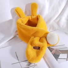 Модная Детская плюшевая шаль для мальчиков и девочек, шерстяной утепленный ветрозащитный шарф, Детский Теплый шарф с имитацией кроличьей шерсти, кроличьи ушки#40